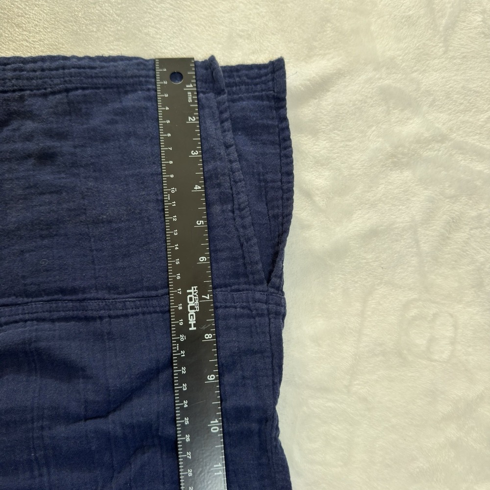 Pact Navy Organic Cotton Gauze Pull On Wide Leg Split Hem Pants Size XLarge - Picture 6 of 12